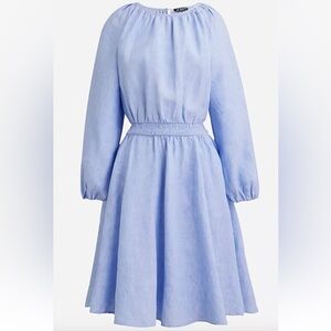 J Crew Light Blue Linen Mini Dress size small